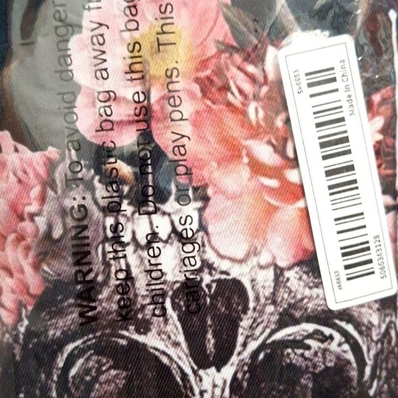 Sugar skull with flowers drawstring backpack day of the dead - Picture 3 of 3